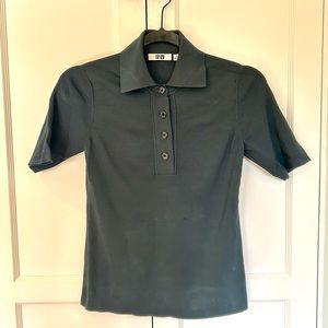 Silky green knit polo